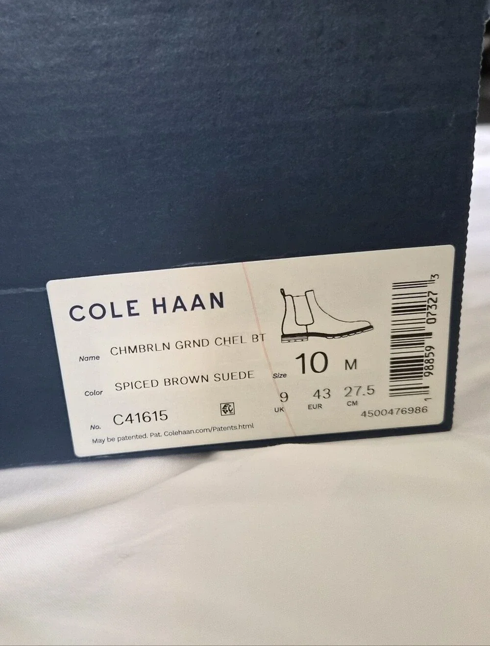 Cole Haan NWT Mens Chamberlin Grand Chelsea Brown Suede Boot Size 10